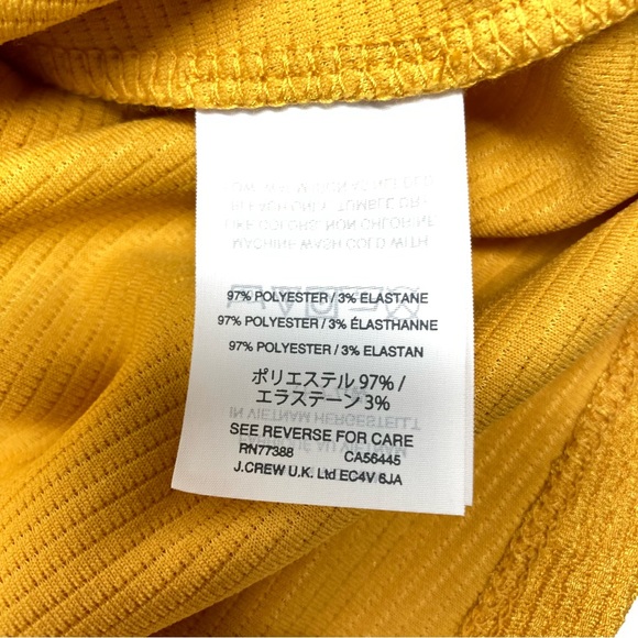 Madewell Tank Top Gold Criss Cross Strap Crop Medium Yellow Ribbed Ruffle - Picture 16 of 16